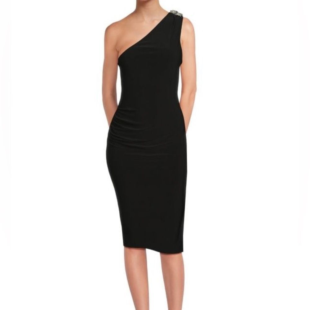 NWT Bebe Embellished One Shoulder Midi Dress Women’s Size XL #49